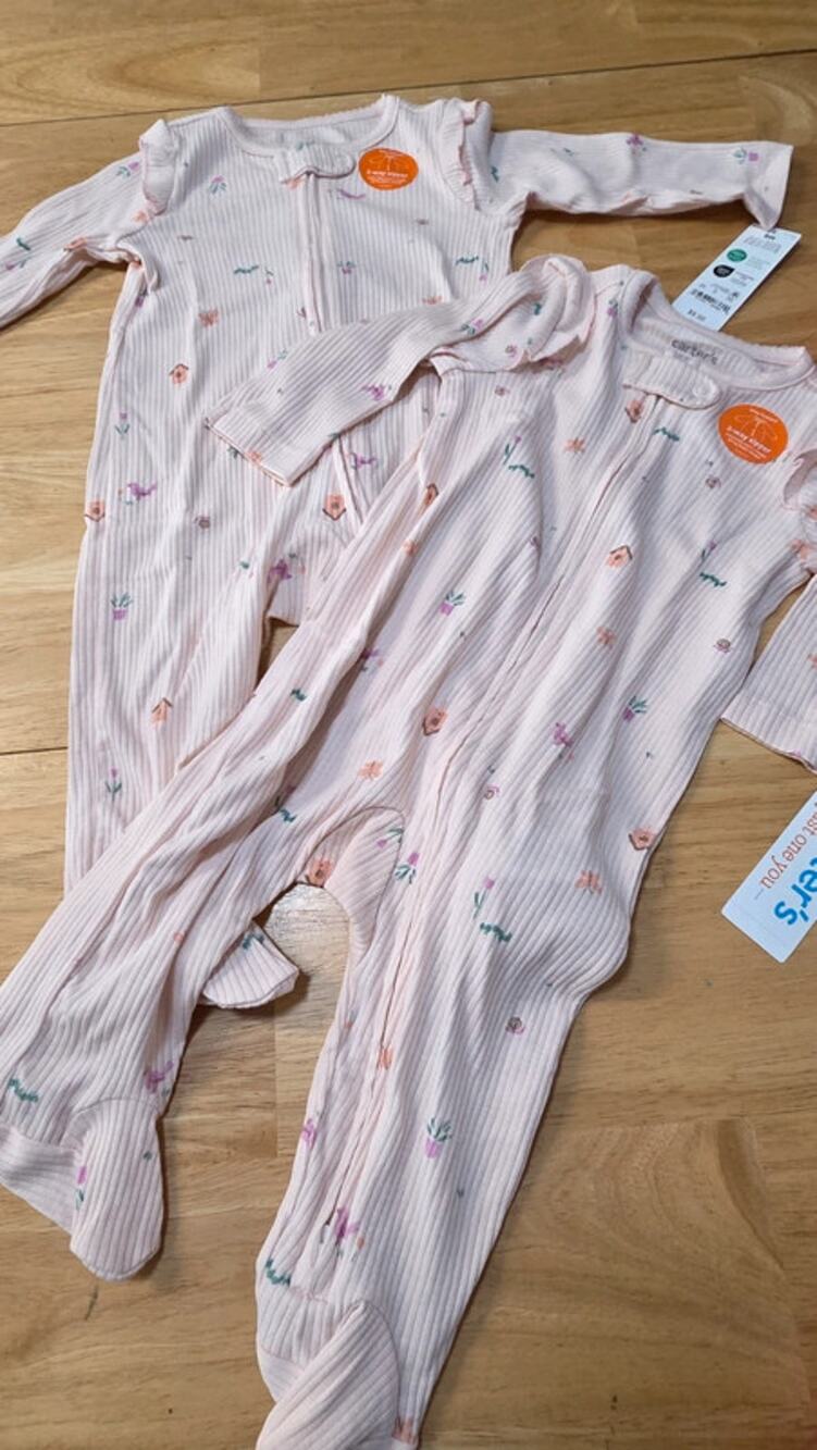 Carter's Just One You Baby Girl 6M 2-Pack Footed Sleep & Play Pajamas NWT